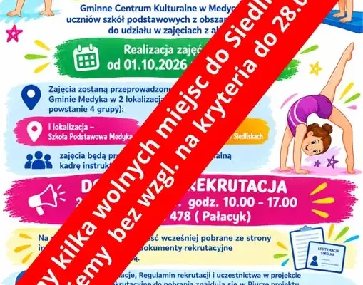 Akrobatyka w Gminie Medyka – ostatnie wolne miejsca na zajęcia