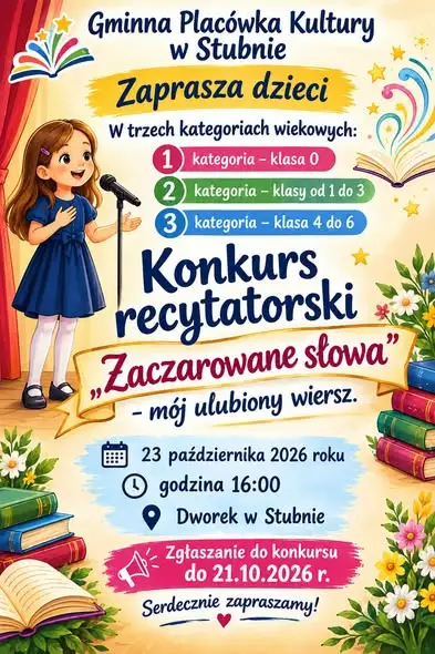 Konkurs recytatorski w Stubnie – zapisz swoje dziecko!