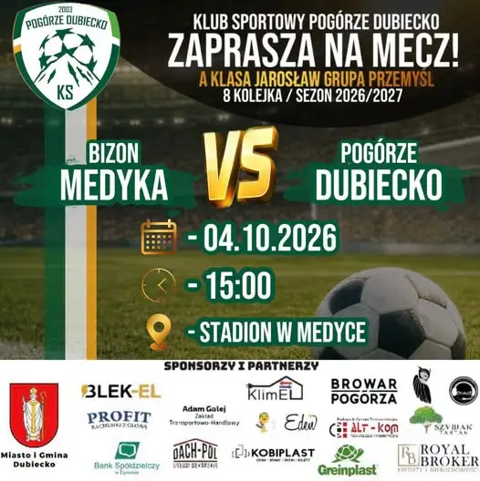 Bizon Medyka zmierzy się z KS Pogórze Dubiecko – zapowiedź 8. kolejki