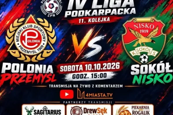 Mecz Sokoła Nisko z Polonią Przemyśl z transmisją na żywo w 4miasta TV