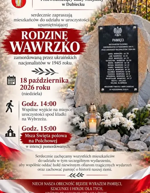 Uroczystość upamiętniająca rodzinę Wawrzko w gminie Dubiecko