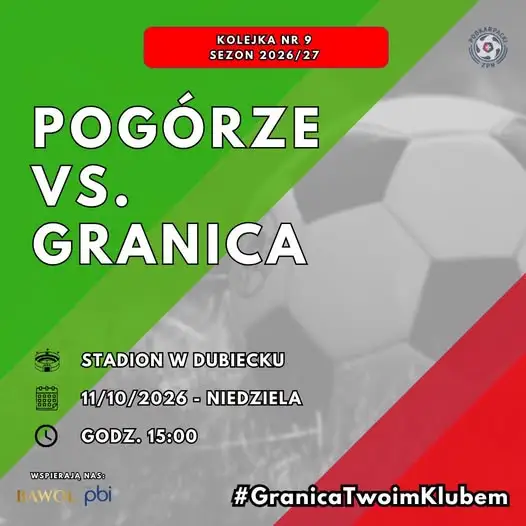 Granica Stubno jedzie do Dubiecka na mecz z Pogórzem