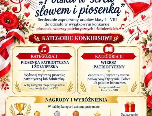 Konkurs patriotyczny „Polska w sercu – słowem i piosenką” w szkole