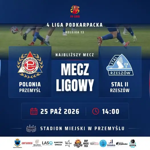 Polonia Przemyśl podejmie Stal Rzeszów II. Kibice szykują zbiórkę