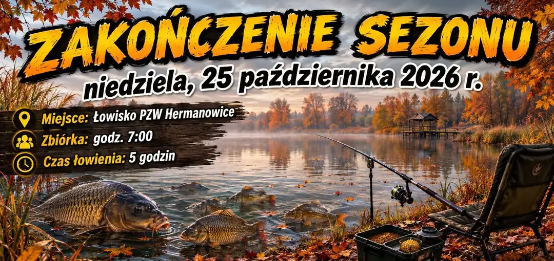 Zakończenie sezonu wędkarskiego w Hermanowicach – zaproszenie na zawody PZW Brzana