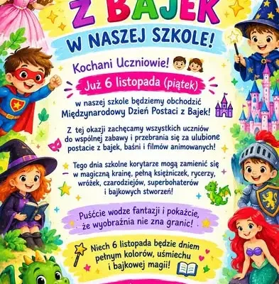 Dzień Postaci z Bajek w szkole w Fredropolu – 6 listopada