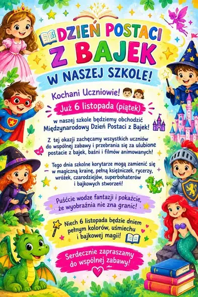 Dzień Postaci z Bajek w szkole w Fredropolu – 6 listopada