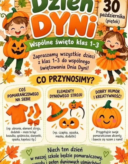Dzień Dyni w szkole – pomarańczowy piątek dla klas 1–3