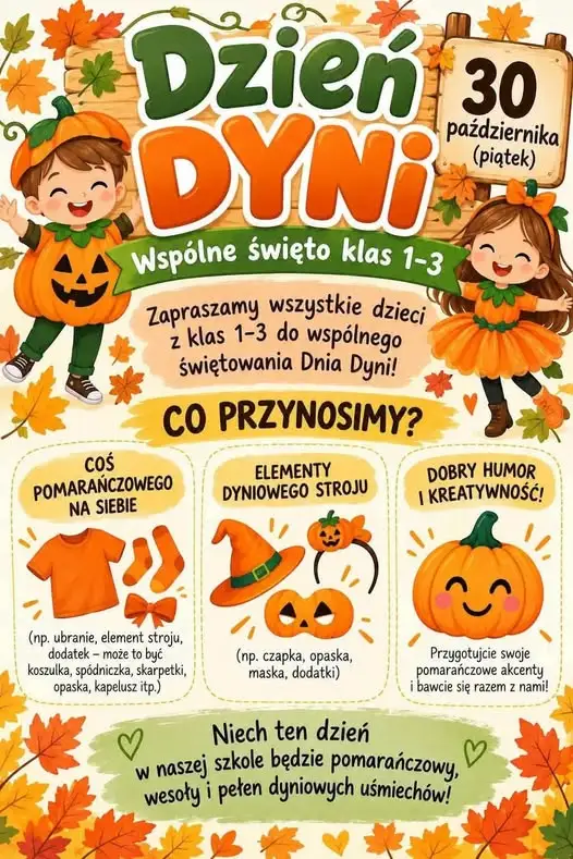 Dzień Dyni w szkole – pomarańczowy piątek dla klas 1–3