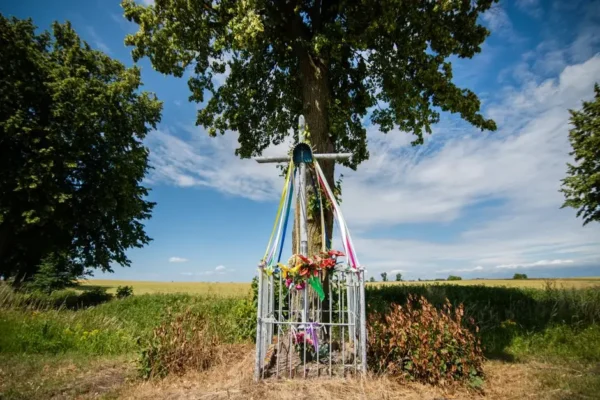 Nowy krzyż w miejscu historycznym na granicy gmin Krzywcza i Krasiczyn